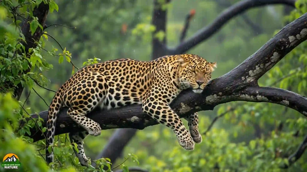 Leopard Resting on Tree at Tadoba Andhari Tiger Reserve