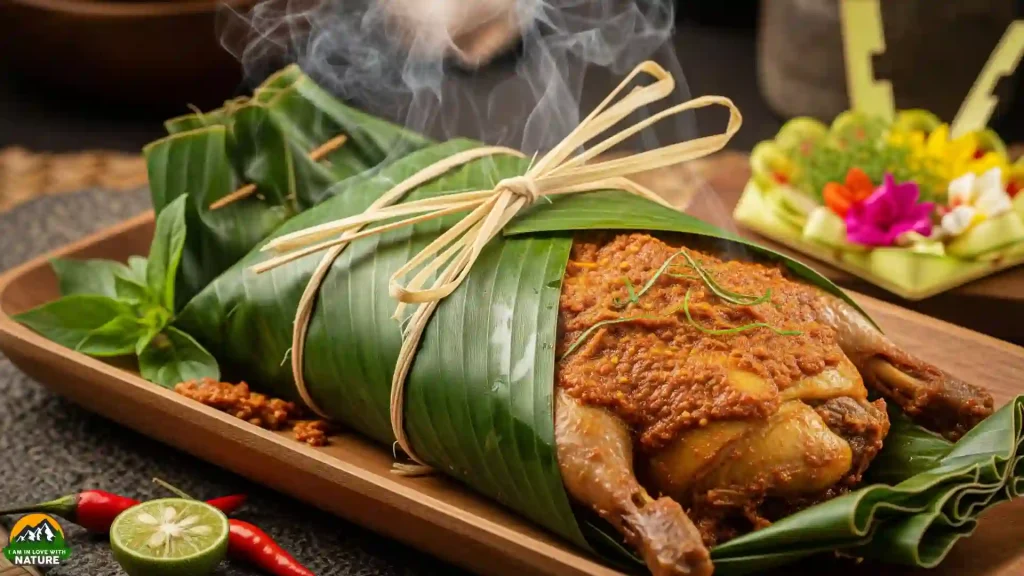 Bebek betutu is a traditional Balinese dish of duck or chicken